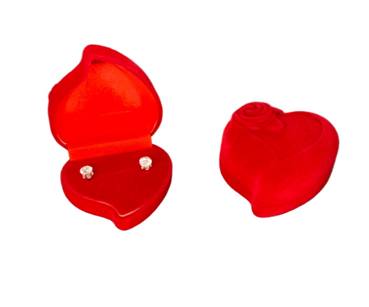 Crystal Earrings In Rose Velvet Box