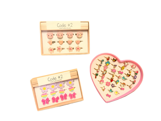 Cutie Rings Pink Heart Box