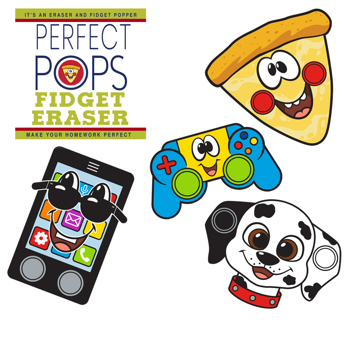 Perfect Pops Fidget Erasers