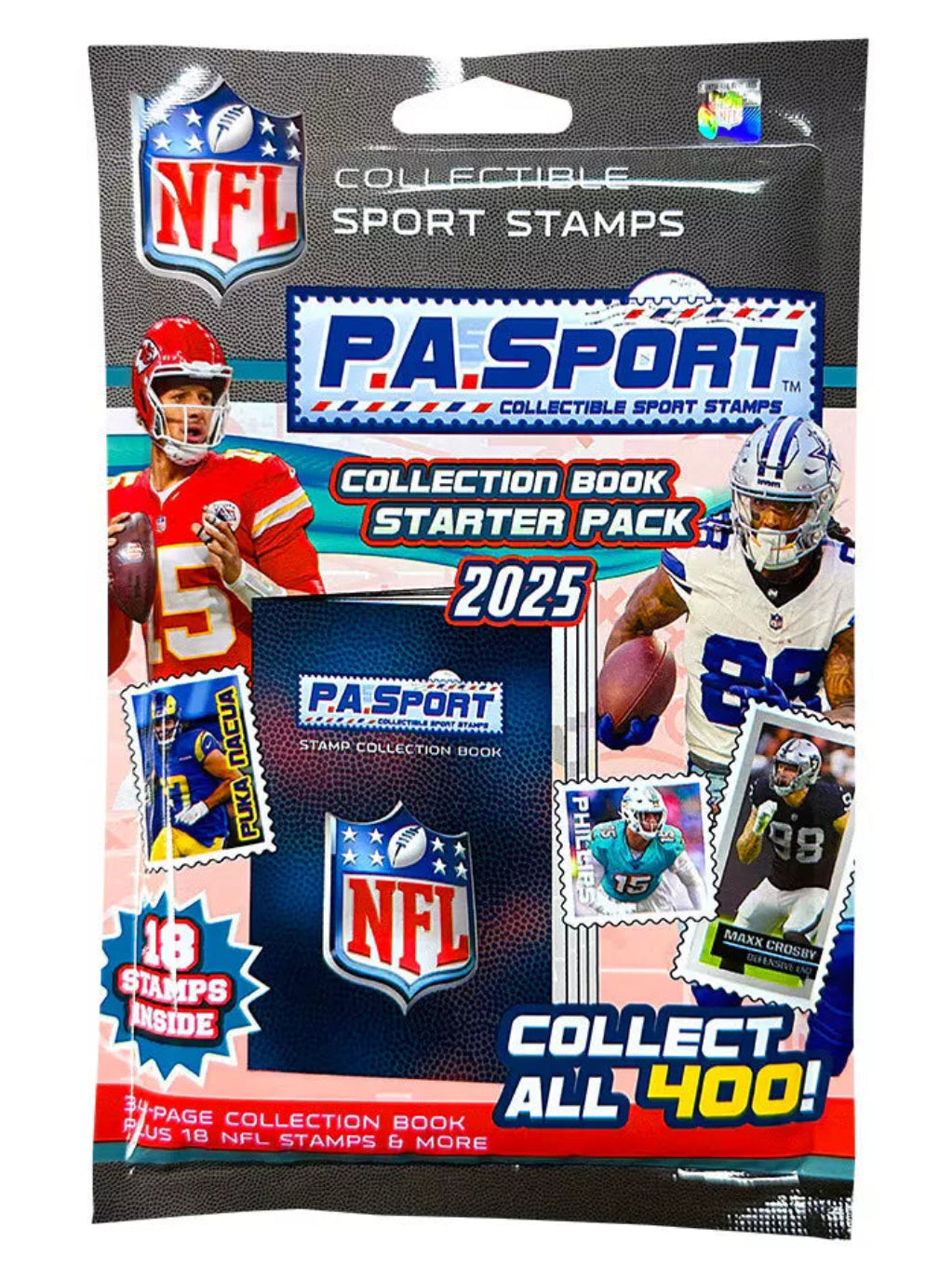 NFL Stamp Book with 2 pkgs of Stamps
