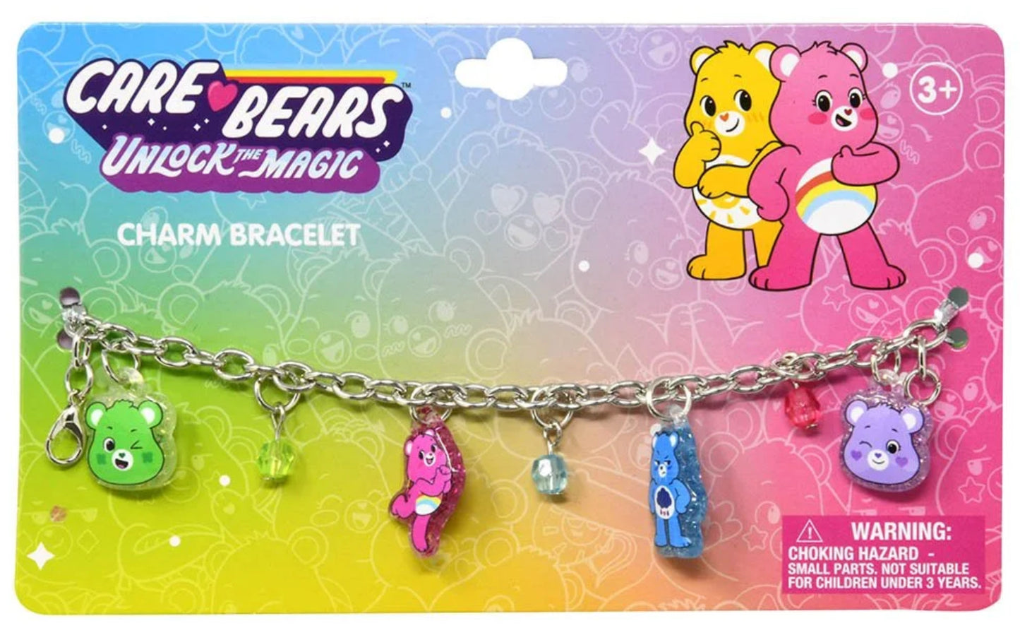 13 Care Bear 7" Charm Bracelet on Card - Glitter