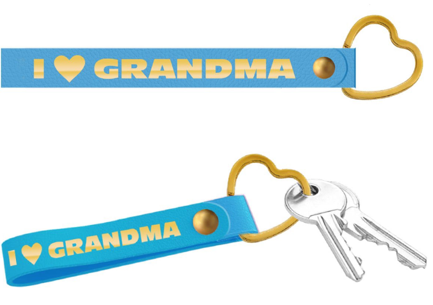 I Love Grandma Leatherette Key Strap