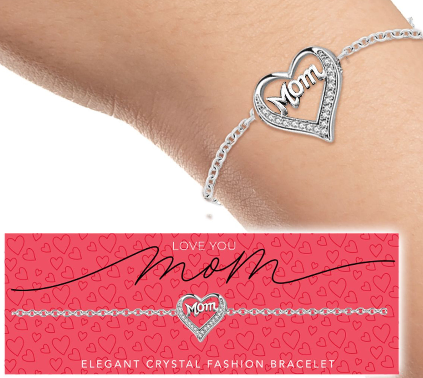 Best Mom Silver Heart Bracelet