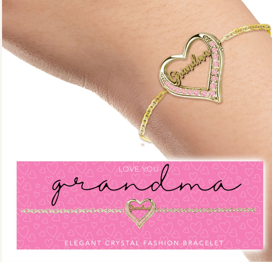 Best Grandma Gold Heart Bracelet