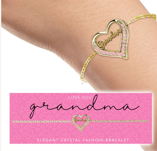 Best Grandma Gold Heart Bracelet