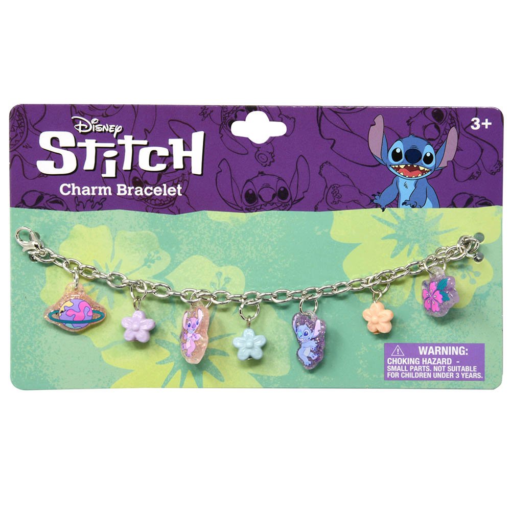 Stitch 7" Charm Bracelet on Card - Metal