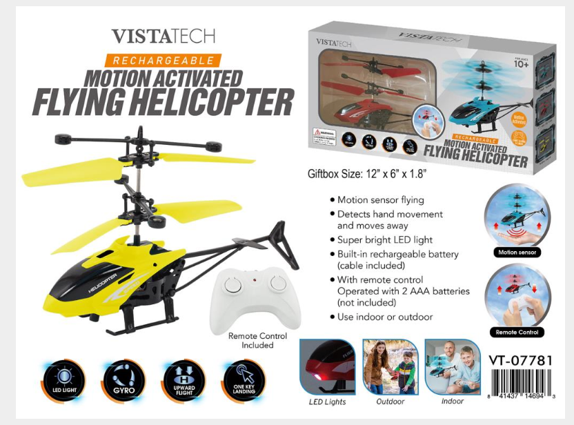 Motion Activated Flying Helicopter