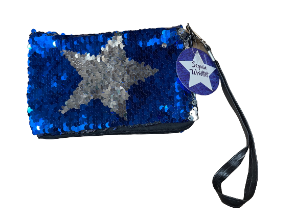 02 Blue Star Sequin Zipper Bag