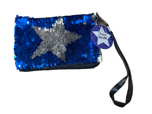 02 Blue Star Sequin Zipper Bag