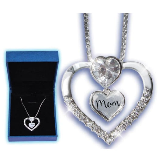 Mom Crystal Heart Necklace